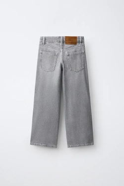 ZARA ДЖИНСЫ WIDE LEG, СЕРЫЙ