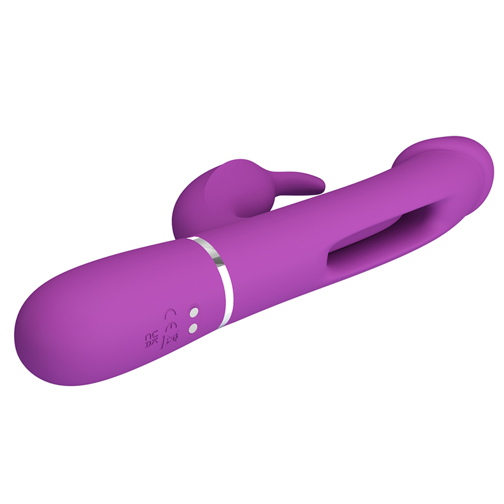 Фиолетовый вибратор-кролик 23,2см с фингерингом Pretty Love Twinkled Tenderness Kampas Flicking Vibrator Rabbit BW-500025-3