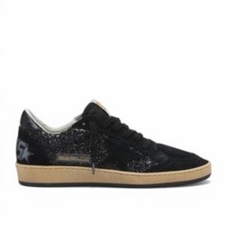 Ball Star Glitter and Suede Low-Top Sneakers