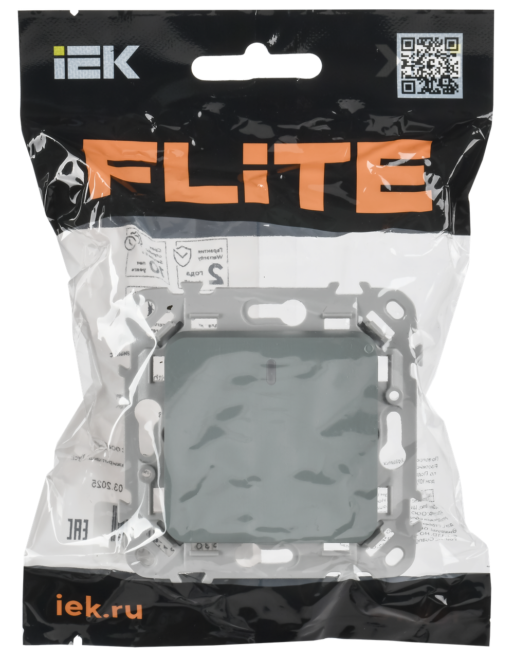 FLITE Выключатель 1-клавишный с индикацией 10А ВС11-1-1-ФлС серый IEK