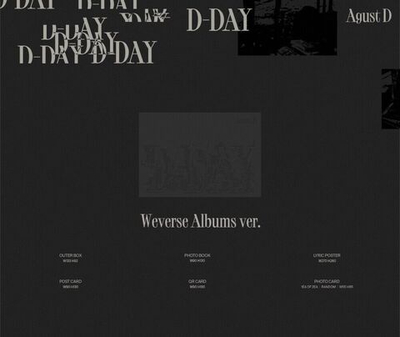 Agust D SUGA - D-DAY (Weverse Albums ver.)