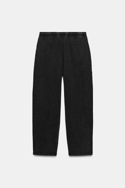 ZARA ХЛОПКОВЫЕ БРЮКИ С КАРМАНАМИ, ЧЕРНЫЙ
