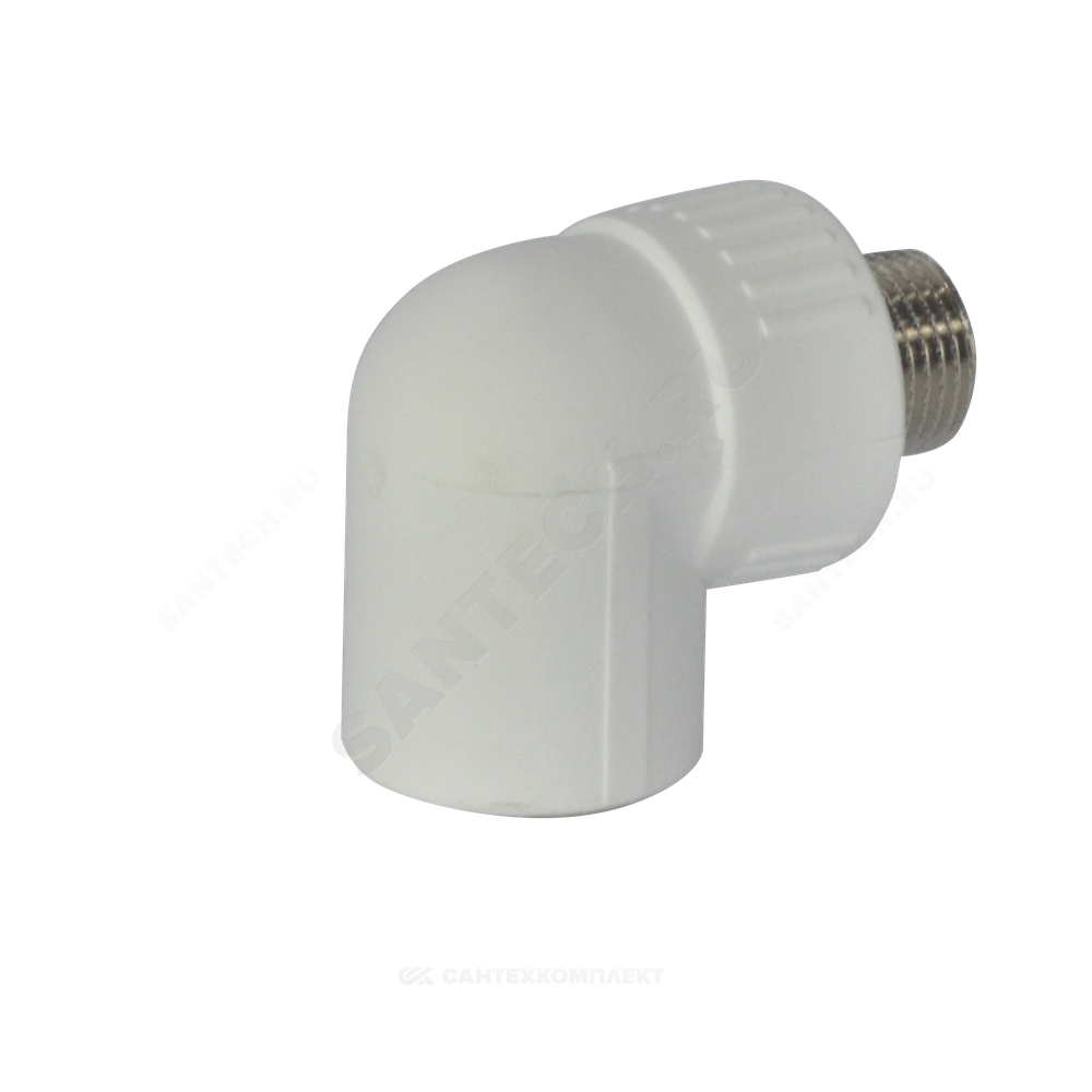 Угольник PP-R комбинированный белый Дн 32х3/4"х90гр НР ZFPCL