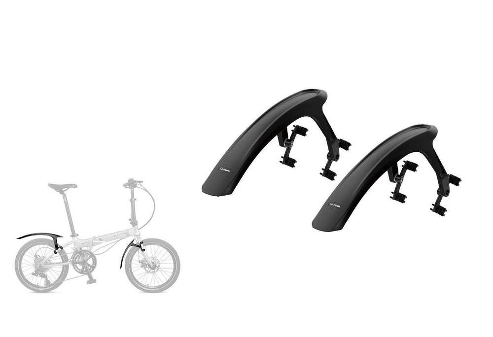 Крылья RBRL FOLDING 20-24", комплект передне/заднее, крепеж: переднее на штаны вилки, заднее на задние перья рамы; пластиковые, черные