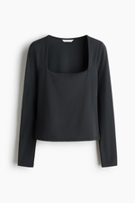 Топ из джерси с квадратным вырезом - H&M