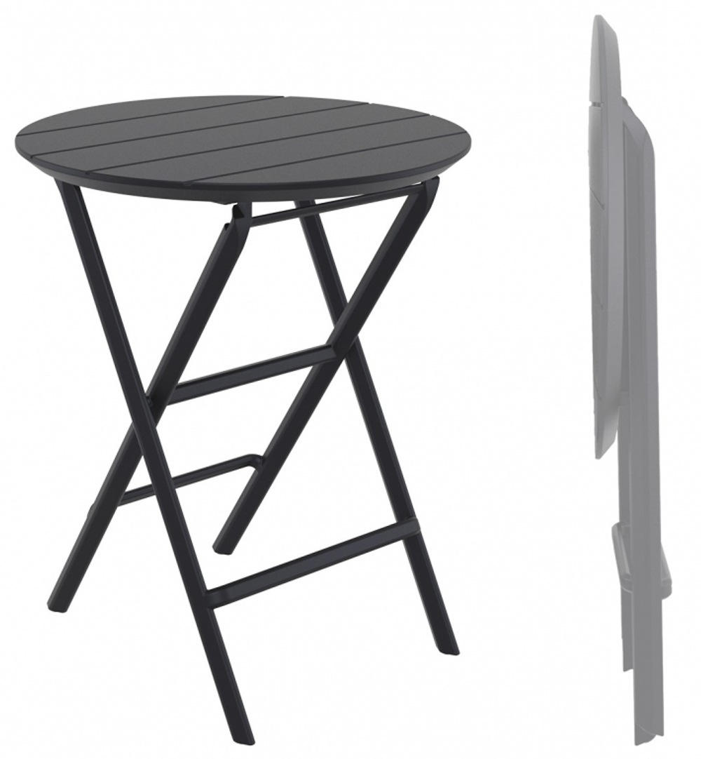 Стол пластиковый складной Siesta Contract Helen Folding Table Ø60, черный
