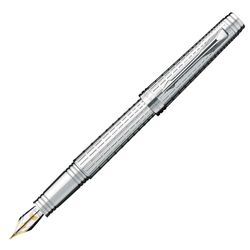 Parker Premier DeLuxe F562 Chiselling ST перо золото 18Ct F (S0887970)