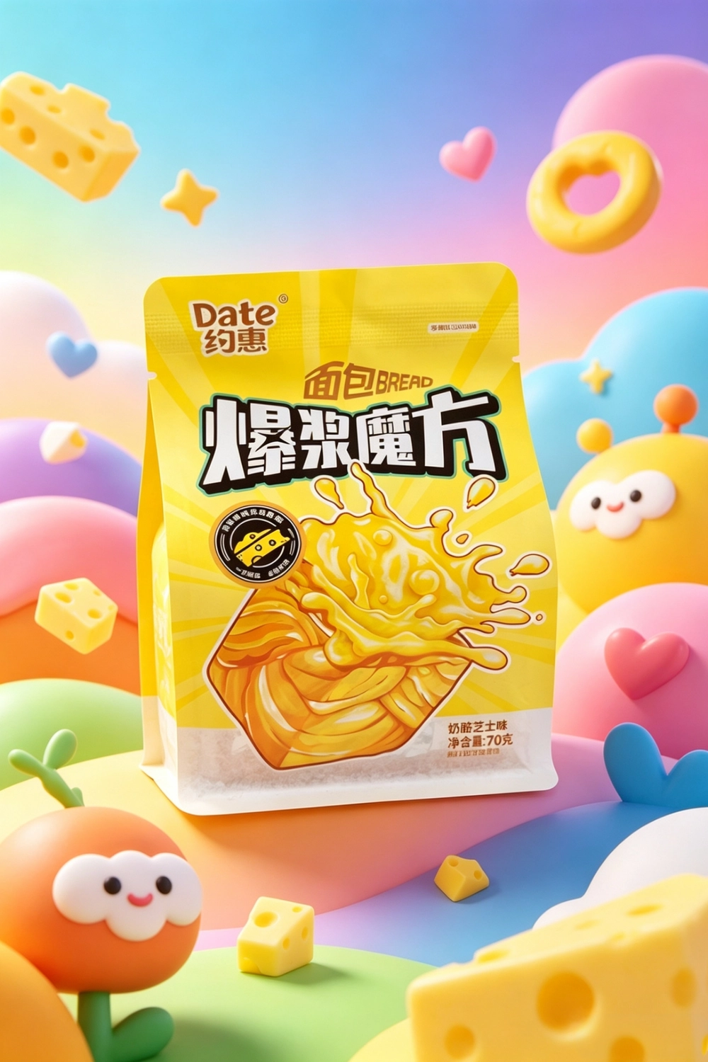 Булочка DATE с сырной начинкой «Кубик»
