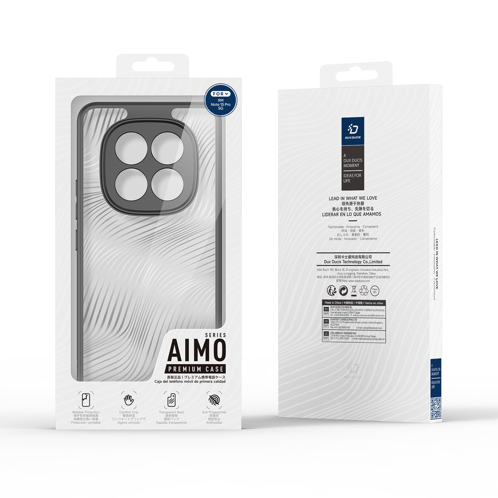 Прозрачный противоударный чехол для смартфона Xiaomi Redmi Note 15 Pro 5G, серия Aimo Series от Dux Ducis
