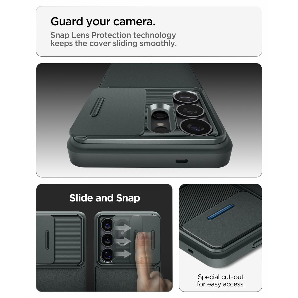 Чехол Spigen Optik Armor с защитой камеры для Galaxy S26 Ultra Abyss Green