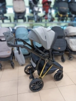 Детская коляска Luxmom F1 2в1 (серый, золотая рама)