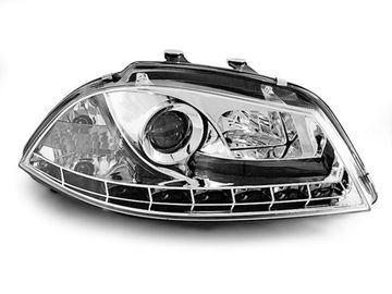 Передние фары Seat Ibiza 3 daylight chrome