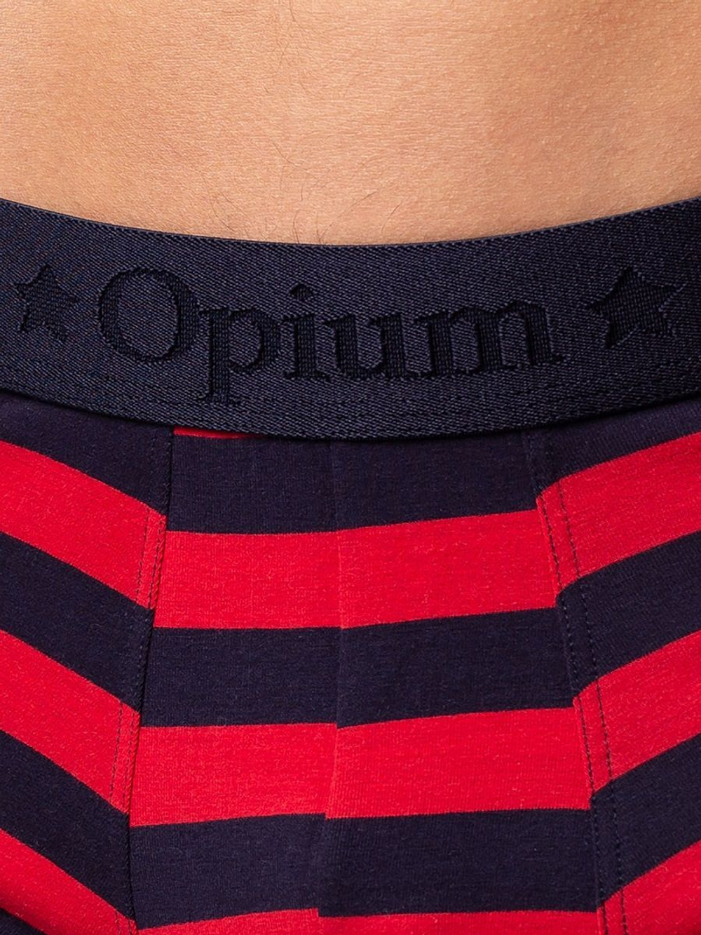 Мужские боксеры из мягкого хлопкового трикотажа в полоску (Размер: XL) (Цвет: синий с красным)