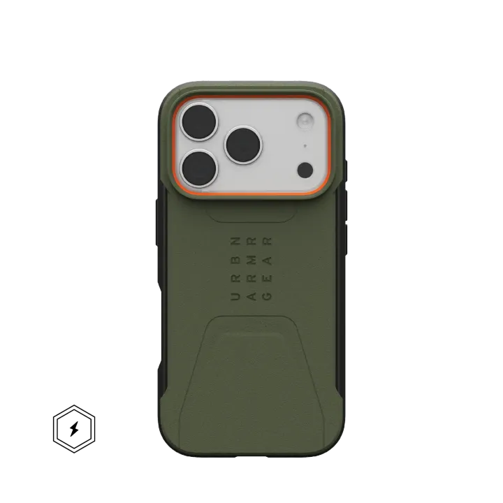 UAG Civilian with MagSafe Series Case for Apple iPhone 17 Pro Olive/Orange (Зелёный)