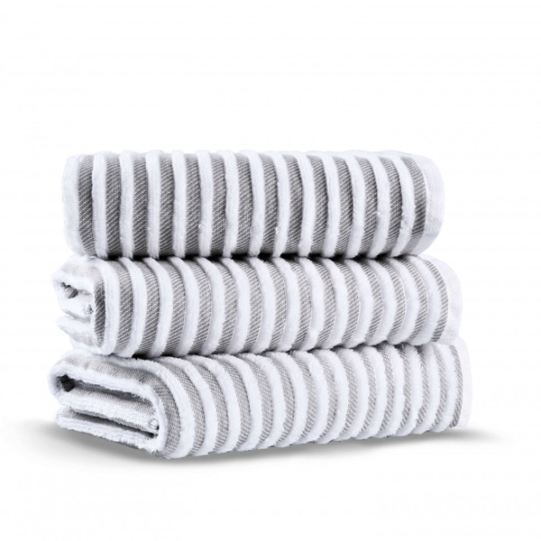 Полотенце 50x90 L'appartement Terry Stripe white/dark grey темно-серый