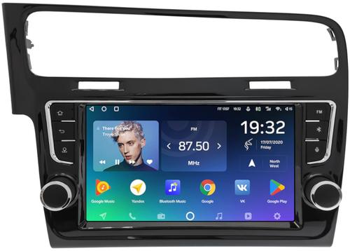 Магнитола для Volkswagen Golf 7 2012-2020 (рамка с крутилками и кнопками) - Teyes CC2 PLUS монитор 9" QLED, Android 10, Быстрая, SIM-слот
