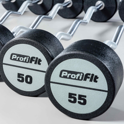 Набор изогнутых полиуретановых штанг LEVEL (шаг 5 кг, 5 шт) PROFI-FIT 35-55 кг