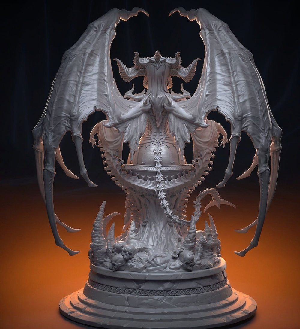 Фигурка, Лилит (Lilith) Королева суккубов, Diablo IV, высота композиции 16 см, 20 см, 30 см
