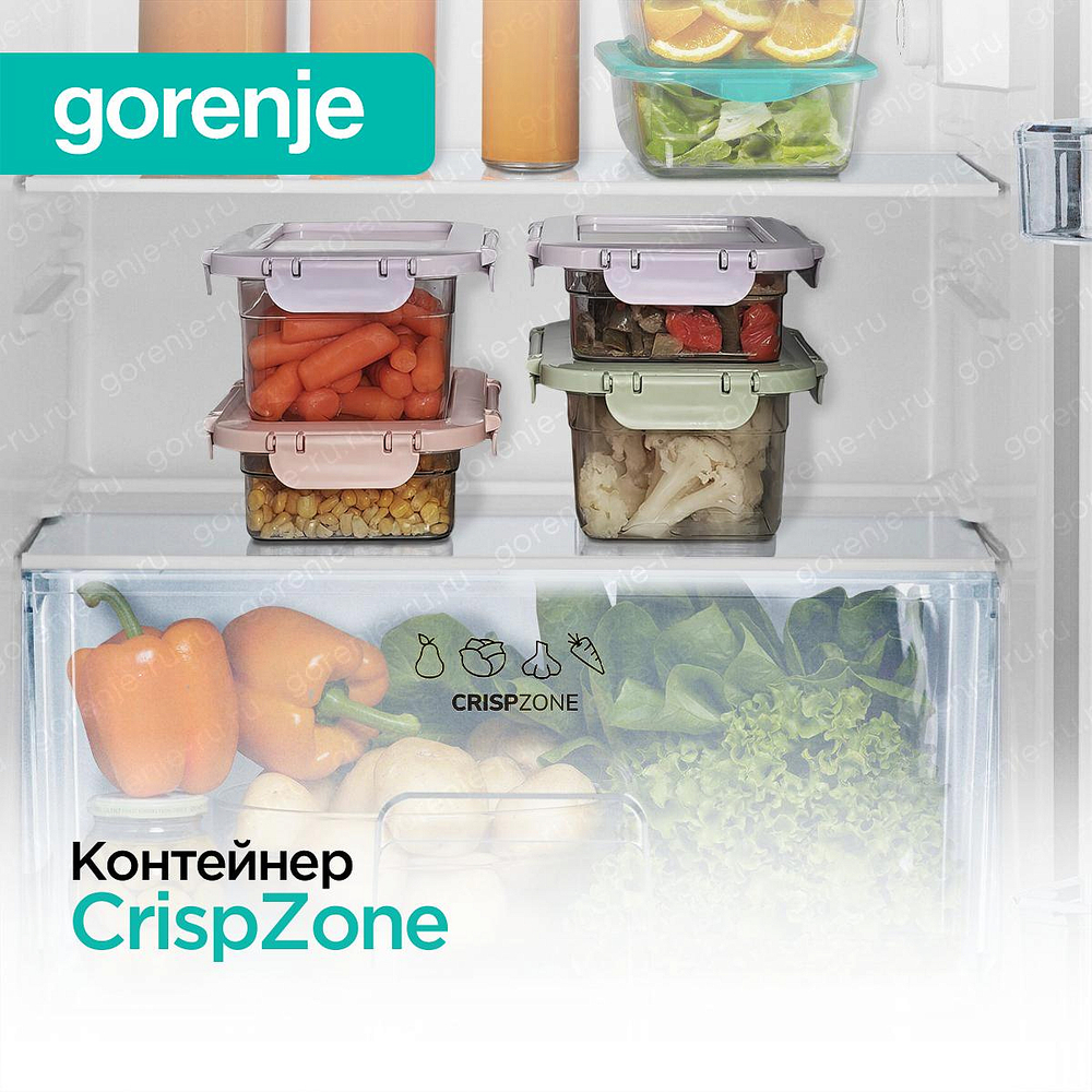 Отдельностоящий двухкамерный холодильник Gorenje NRK619EEW4