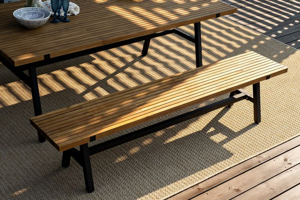 Скамья из алюминия Joygarden АЛЬТО, темно-серый графит, коричневый