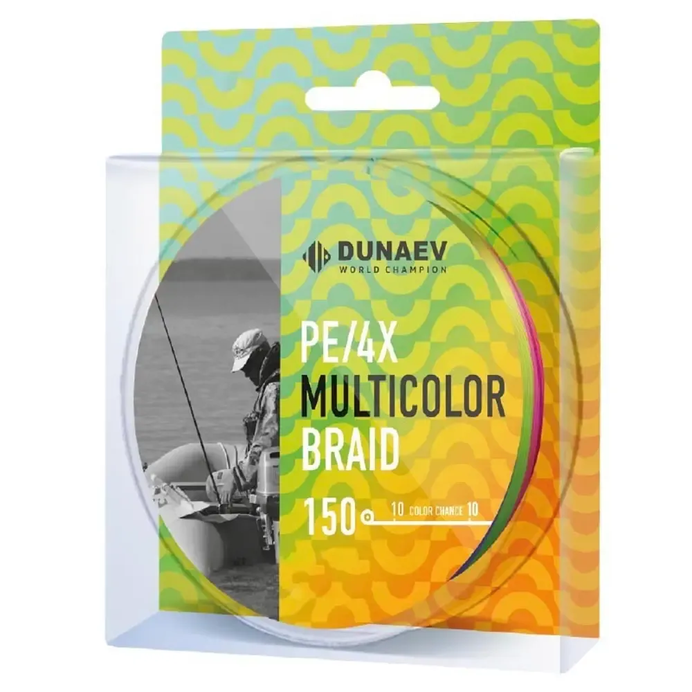 Шнур DUNAEV MULTICOLOR BRAID PE X4 150м 0,16мм
