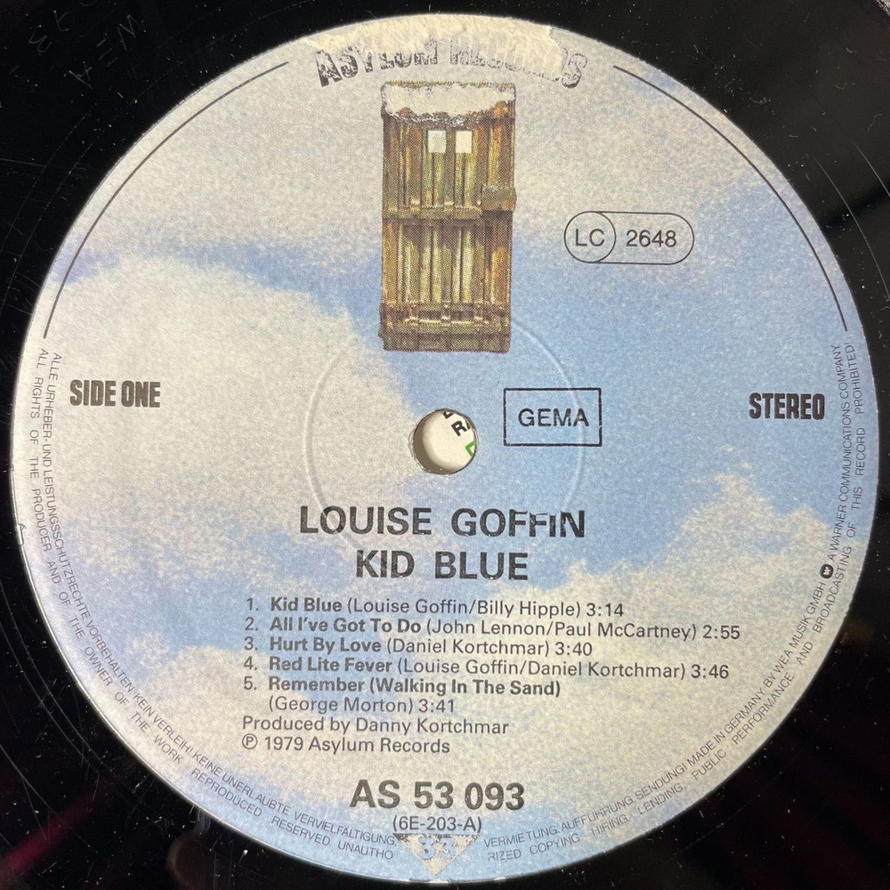 Винтажная виниловая пластинка LP Louise Goffin Kid Blue (Germany 1979)