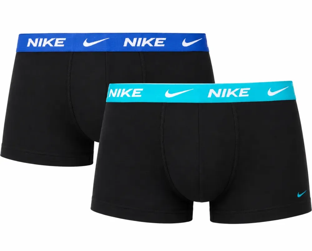 Мужские спортивные боксеры Nike Essential Cotton Stretch Boxer 2P - black/blue/mint
