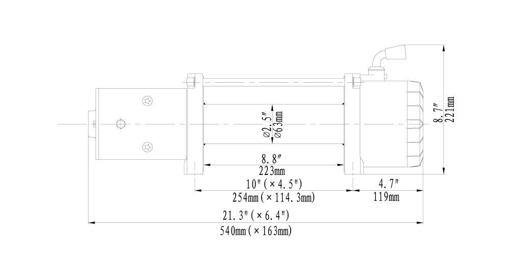 Лебёдка автомобильная электрическая 12V Runva 9500 lbs 4350 кг (синтетический трос)
