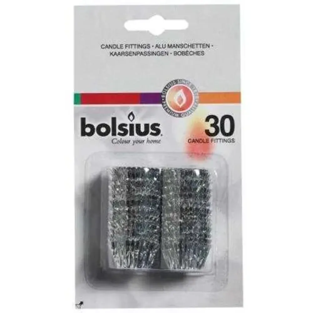 Подставки для свечей набор 30шт фольгированные Bolsius
