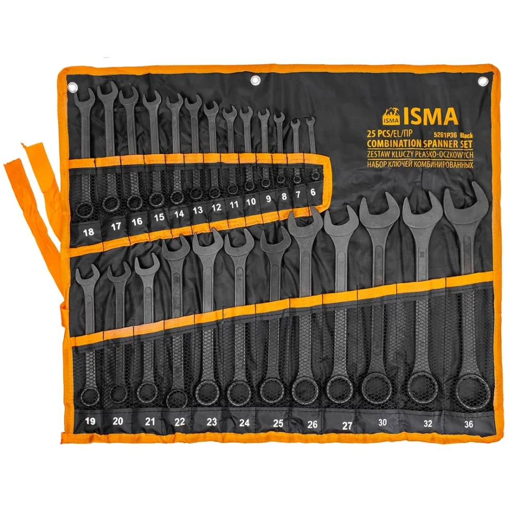 Набор ключей комбинированных 25пр. ISMA ISMA-5261P36 Black