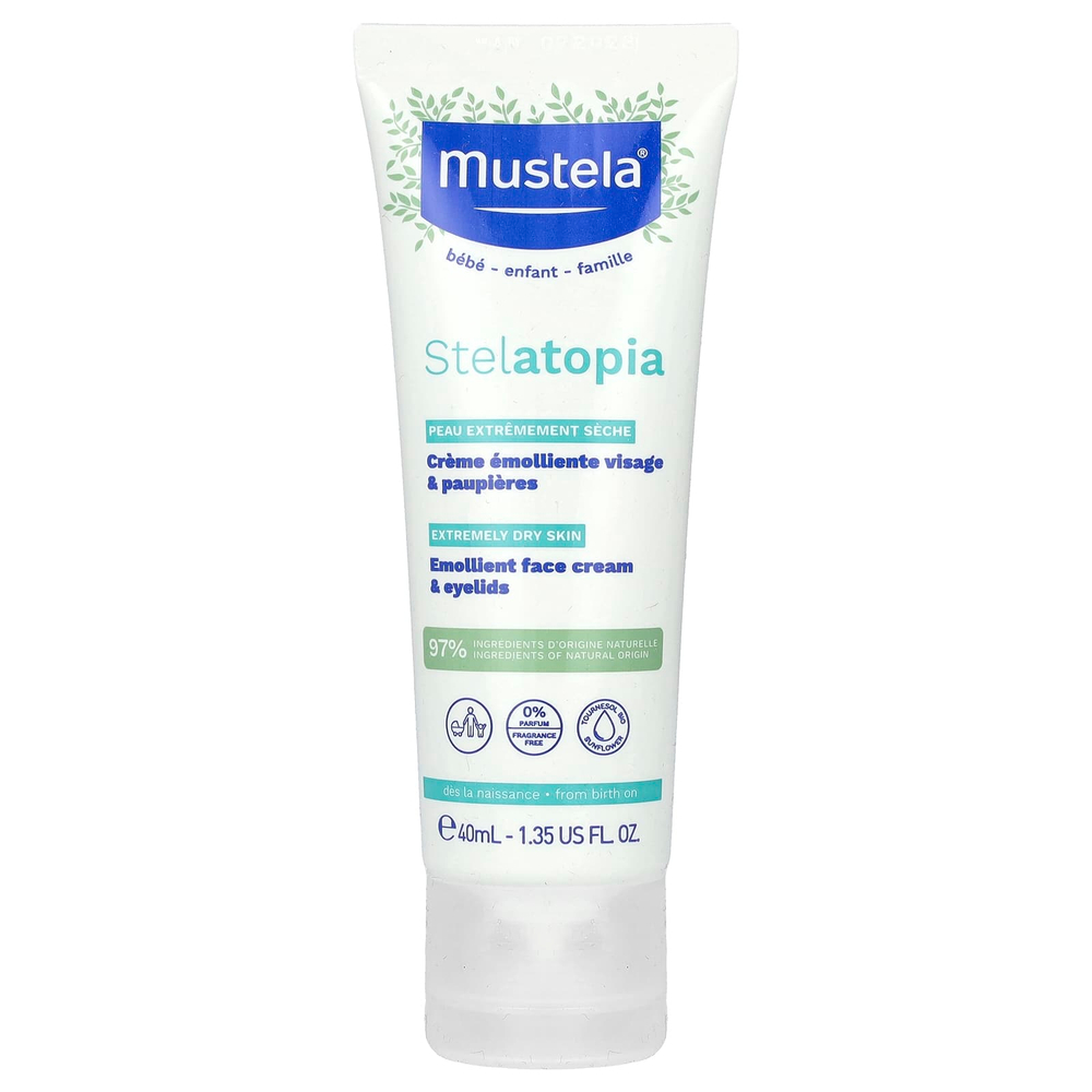 Mustela, Baby, смягчающий крем для лица Stelatopia, 40 мл (1,35 жидк. унц.)