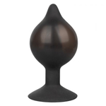 Расширяющаяся анальная пробка со съемным шлангом Medium Silicone Inflatable Plug - 10,75 см. (Цвет: черный)