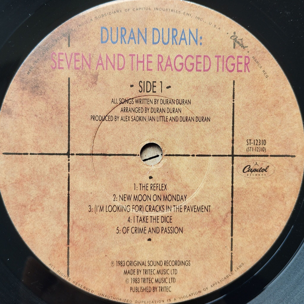 Винтажная виниловая пластинка LP Duran Duran Seven And The Ragged Tiger (USA 1983) Union Of The Snake