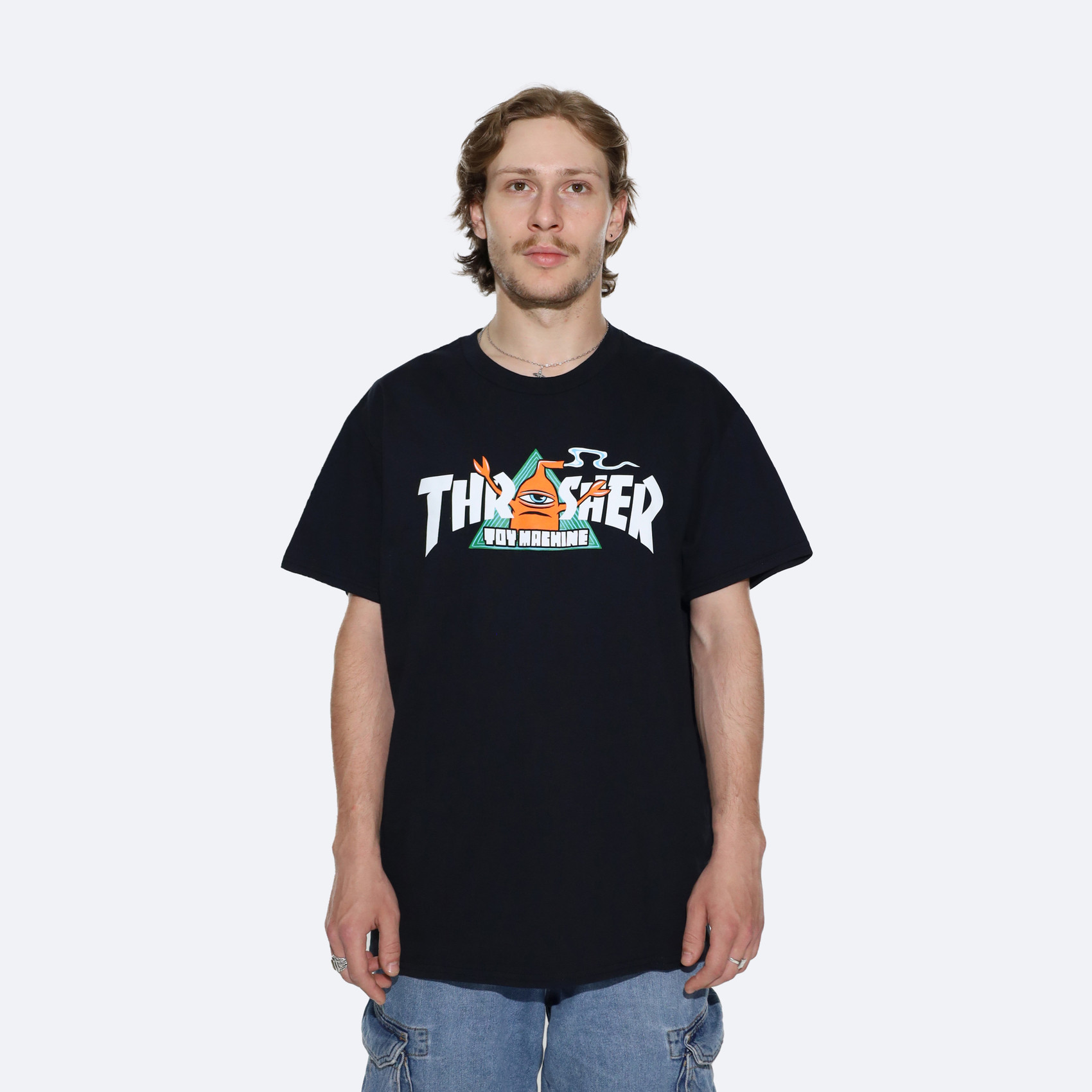 Футболка Thrasher x Toy Machine Vortex T-Shirt (black) артикул: - купить в магазине Дайс
