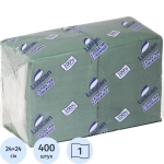 Салфетки бумажные Luscan Profi Pack 1-слойные 24х24 зелёные (400 листов в пачке)