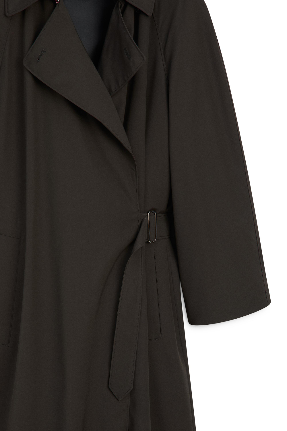 Massimo Dutti Тренч с драпированным воротником - Limited Edition, коричневый