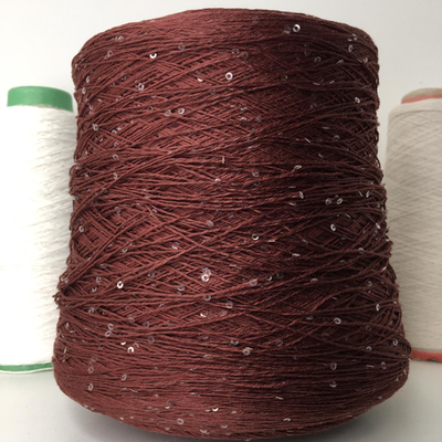 PAILLUX - D&C yarns; 96% хлопок, 4% прозрачные пайетки; 560м/100гр; цвет: нить - шоколадный с нотками бордо, пайетки - прозрачные MP
