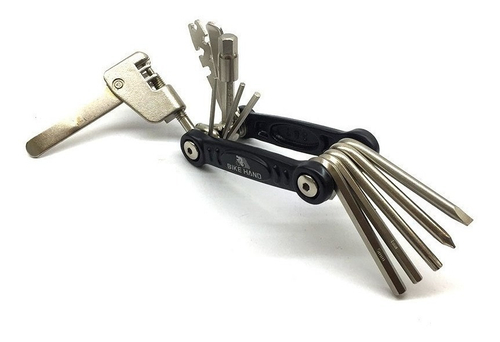 Набор шестигранников BIKEHAND складной YC-287B1 2/2.5/3/4/5/6/8мм +/- отвертки T25 выжимка цепи. спицевой ключ