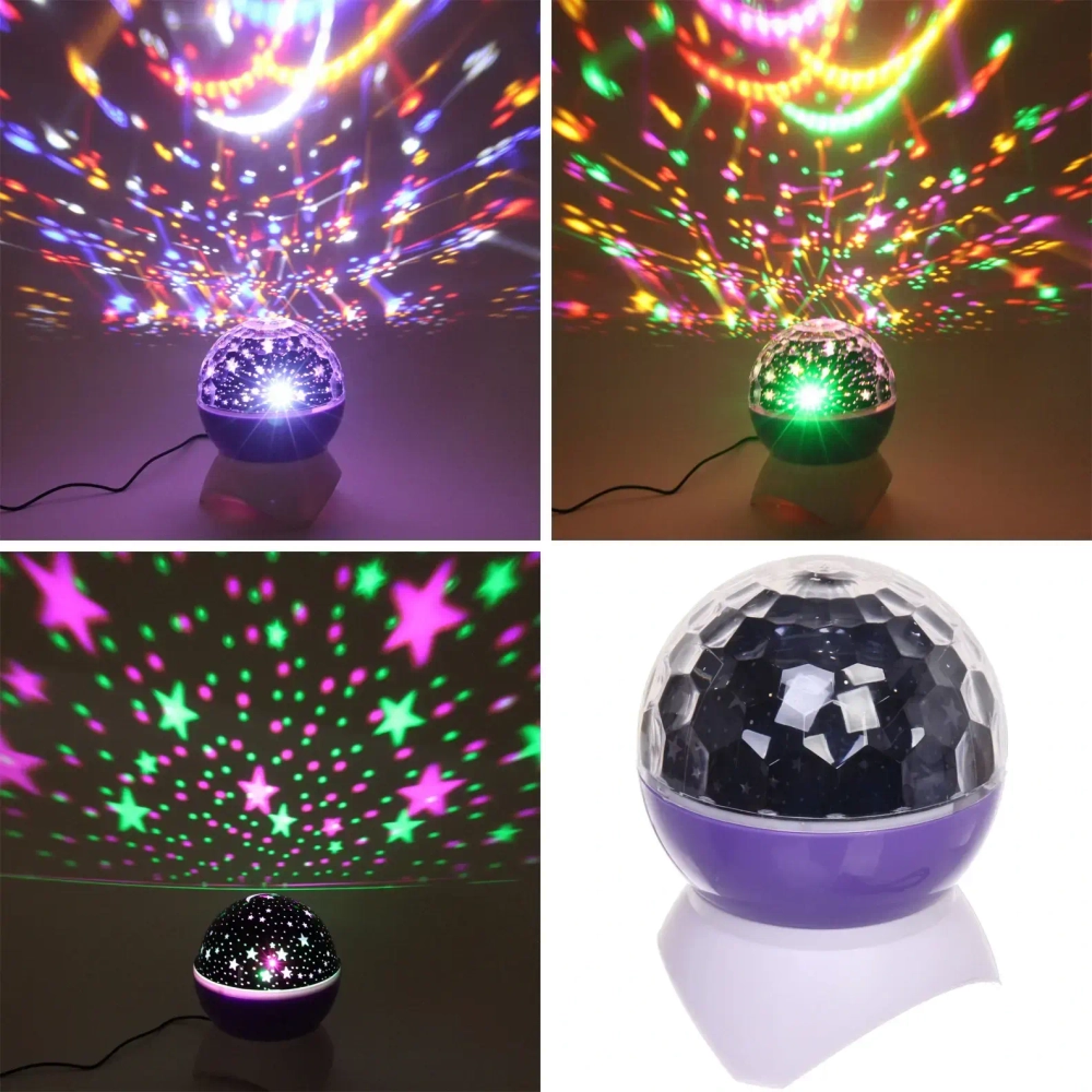 Диско-шар «Double Magic» (в комплекте 2 плафона - диско, звездное небо), Bluetooth, авторежим, USB, в ассортименте (220V)