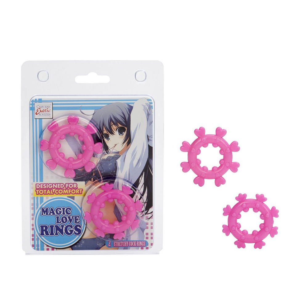 Набор из двух розовых эрекционных колец MAGIC LOVE RINGS (Цвет: розовый)