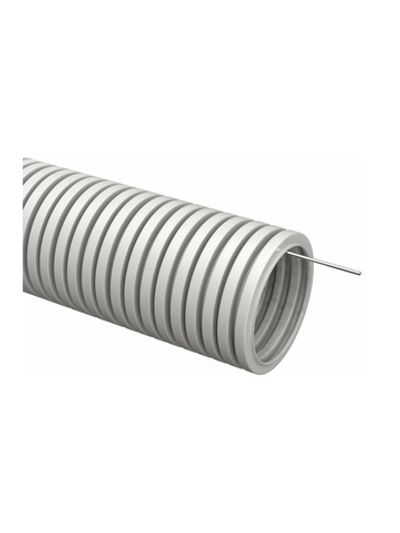 Труба гофрированная ПВХ d20мм с протяжкой сер. (уп.100м) TOKOV ELECTRIC TKE-TG/P-20-C06/100