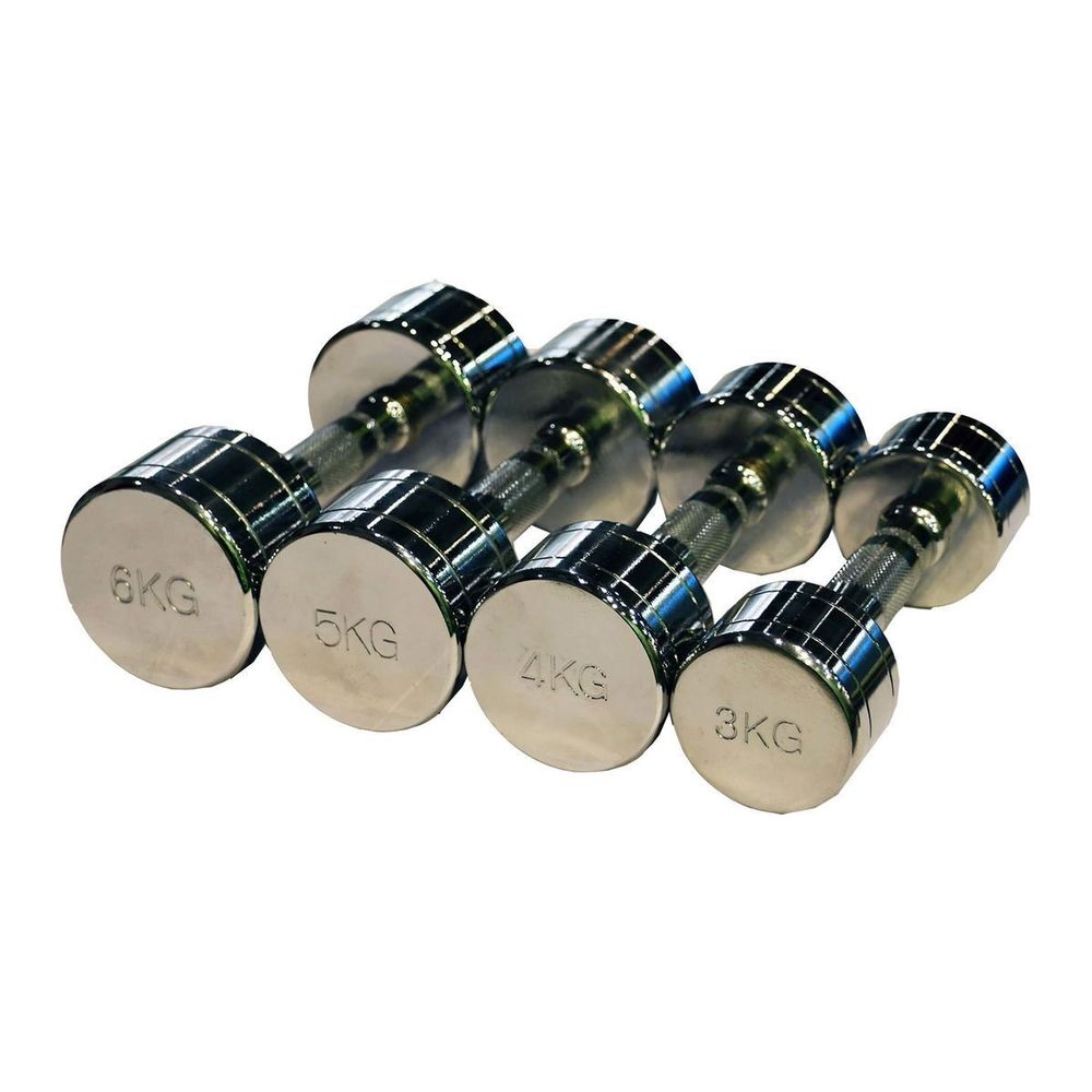 Гантельный ряд хромированный (шаг 1 кг, 10 пар) PROFI-FIT 1-10 кг