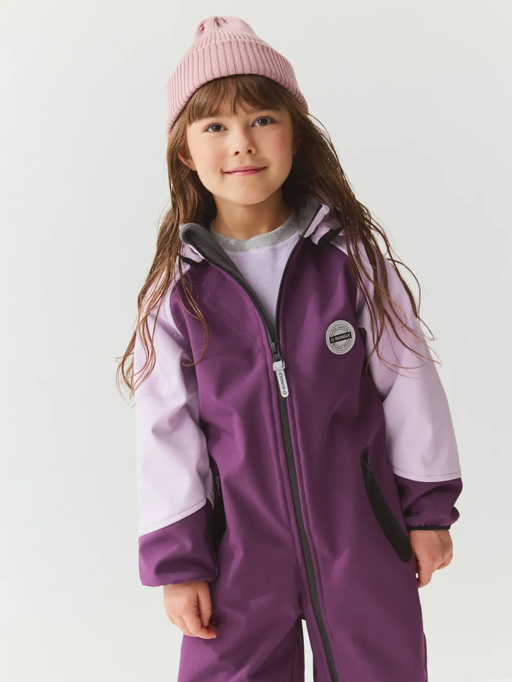 Комбинезон Колор блок Softshell демисезонный "Слива"
