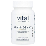 Vital Nutrients, K2-7 + D3, 60 вегетарианских капсул