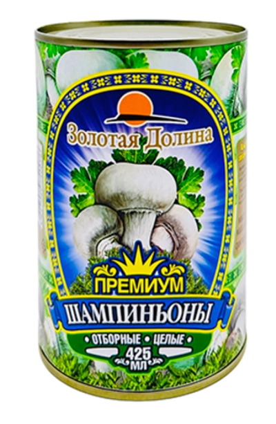 шампиньоны 425мл ЗД целые (1х24) ж/б