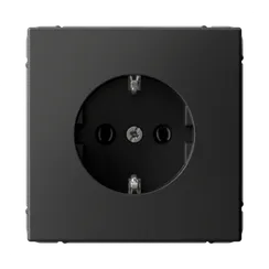 Розетка с заземлением Systeme Electric ArtGallery Базальт, самозажимные клеммы GAL001443S