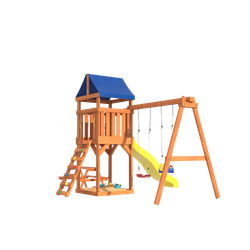 Детская площадка Fun Land с качелями 3в1, горкой и столиком со скамейками