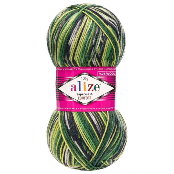 Пряжа Alize (Ализе) Superwash Comfort Socks / уп.5 мот. по 100 г, 420м, 2696 A