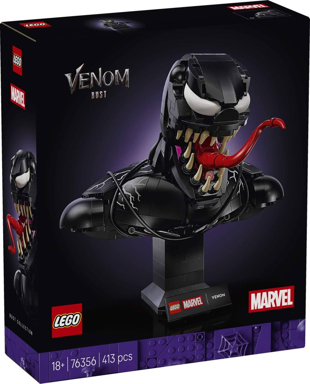 Конструктор Лего Марвел Бюст Венома 76356 | LEGO Marvel Venom Bust | коллекционная фигура Венома | 413 деталей | 18+