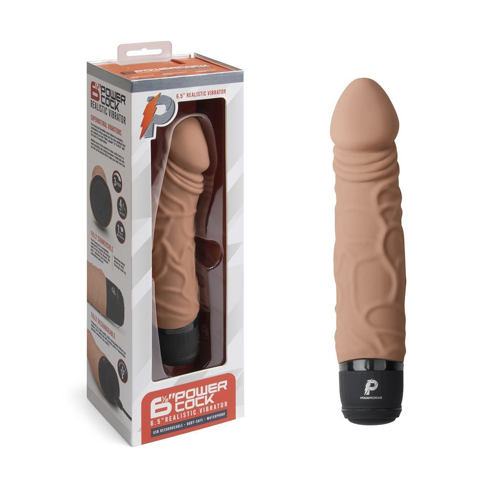 Кофейный вибратор-реалистик 6.5 Girthy Realistic Vibrator - 19 см. (Цвет: кофейный)
